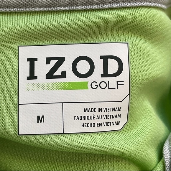 Izod Golf green polo short sleeves medium - Picture 5 of 6